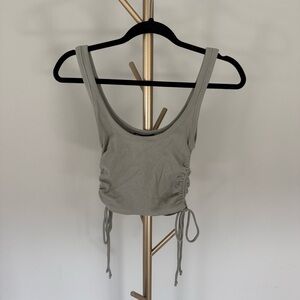 Zara Sage Green Ruched Crop Top